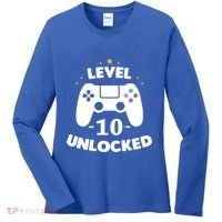 Level 10 Unlocked Video Games 10th Birthday Party Gift Idea Gift Women's Long Sleeve Shirt thumb 0