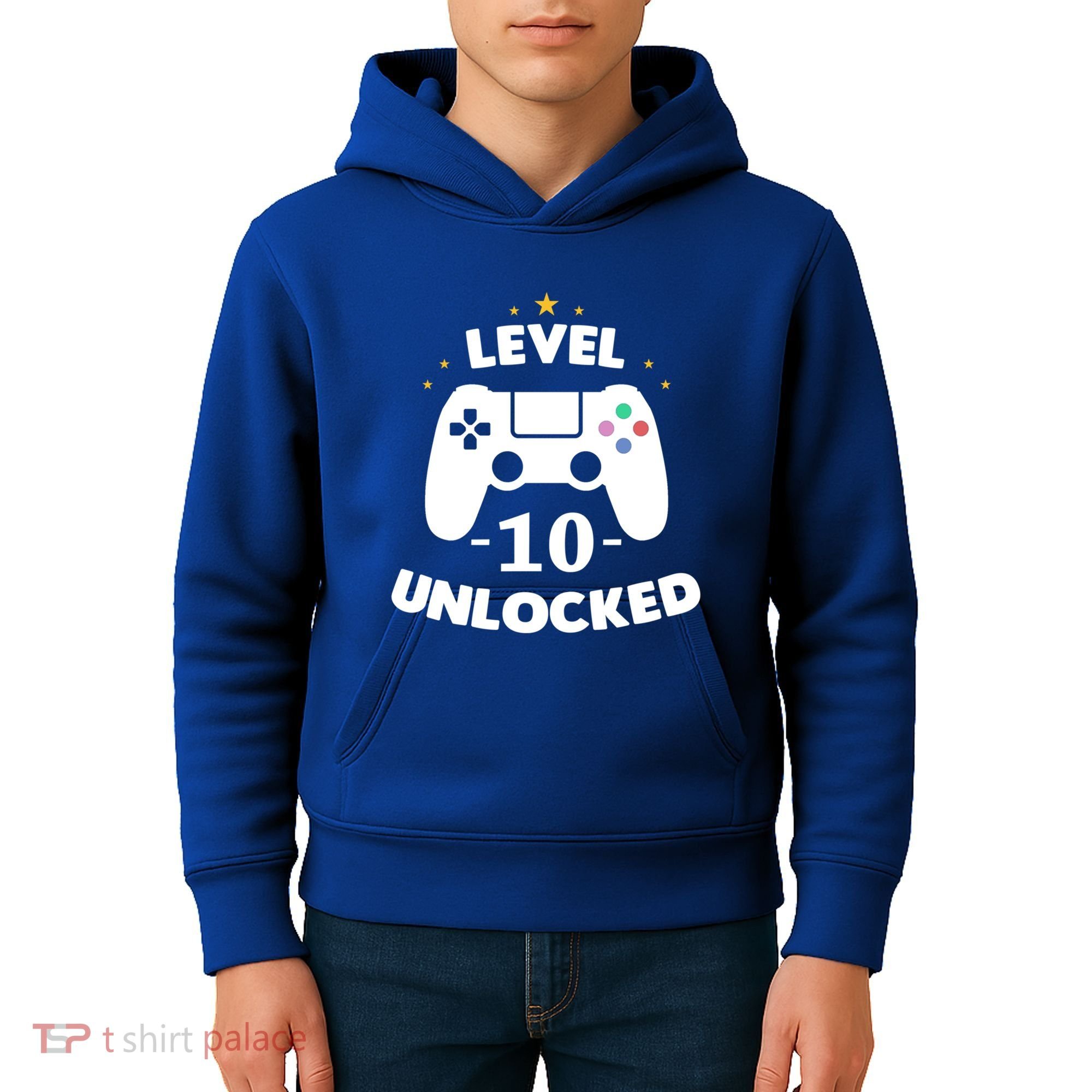Level 10 Unlocked Video Games 10th Birthday Party Gift Idea Gift Kids Hoodie