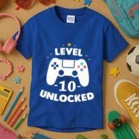 Level 10 Unlocked Video Games 10th Birthday Party Gift Idea Gift Kids T-Shirt thumb 3