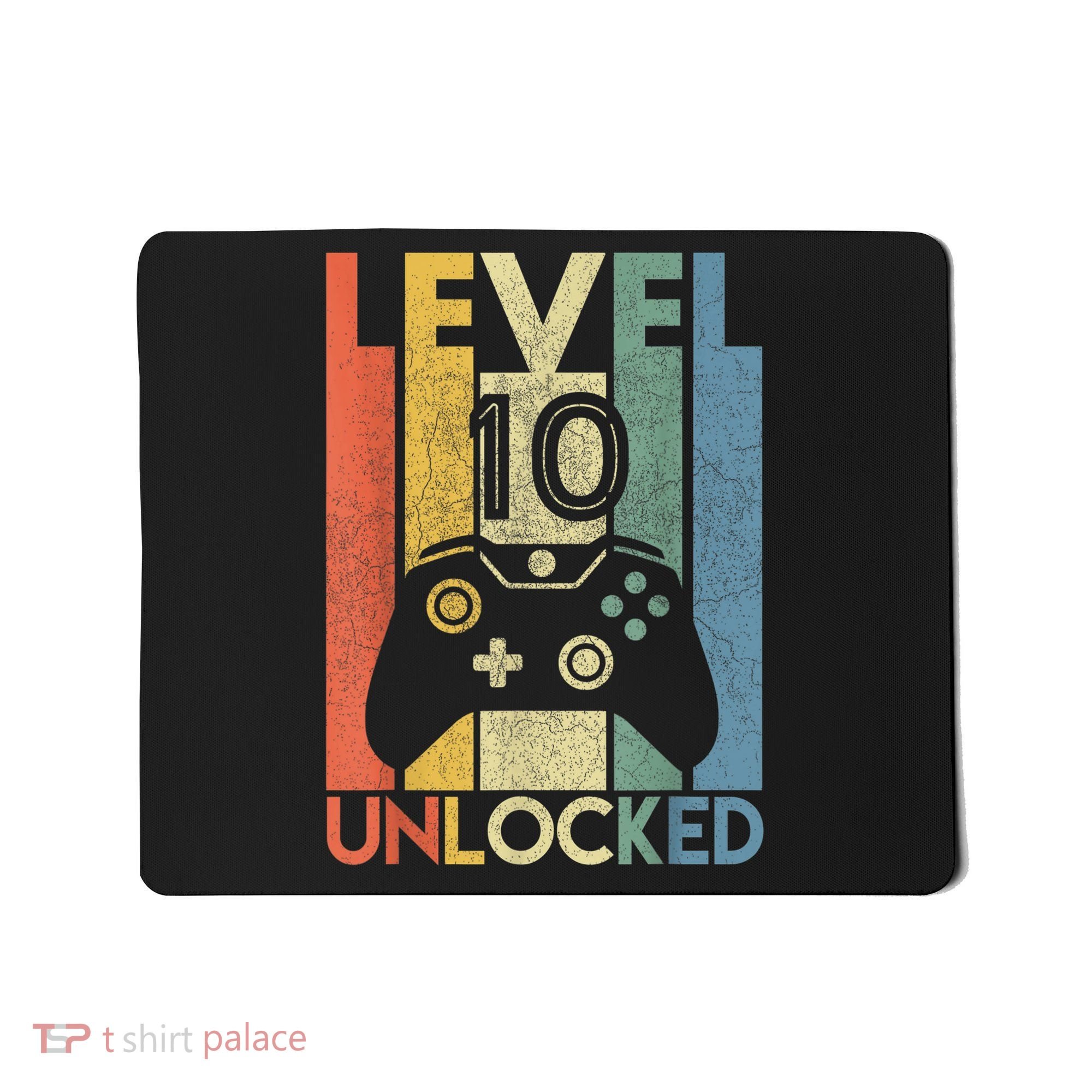 Level 10 Unlocked Shirt Funny Video Gamer 10th Birthday Gift Mousepad