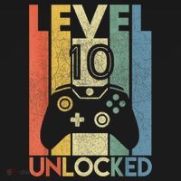 Level 10 Unlocked Shirt Funny Video Gamer 10th Birthday Gift Baby Bodysuit thumb 2