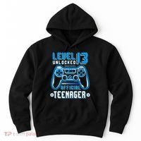 Level 13 Unlocked Teenager Video Game 13th Birthday Hoodie thumb 0