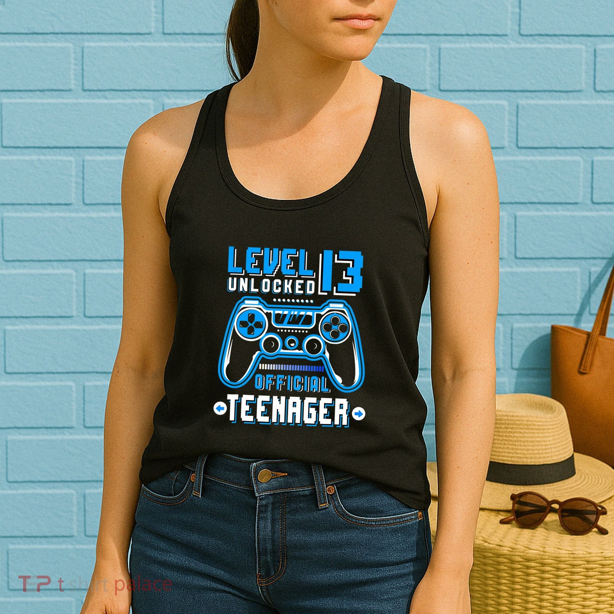 Level 13 Unlocked Teenager Video Game 13th Birthday Women's Tank Top