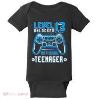 Level 13 Unlocked Teenager Video Game 13th Birthday Baby Bodysuit thumb 0