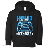 Level 13 Unlocked Teenager Video Game 13th Birthday Toddler Hoodie thumb 0