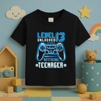Level 13 Unlocked Teenager Video Game 13th Birthday Toddler T-Shirt thumb 3