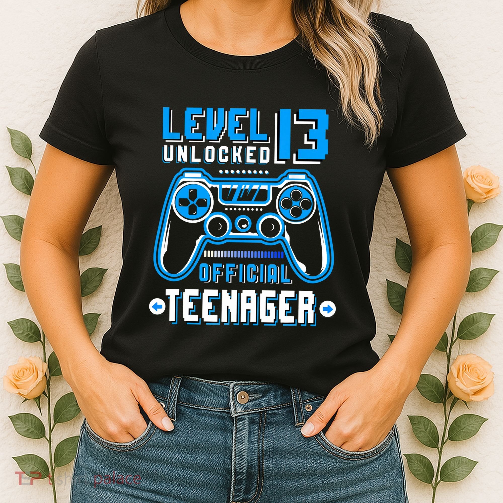 Level 13 Unlocked Teenager Video Game 13th Birthday Women's T-Shirt