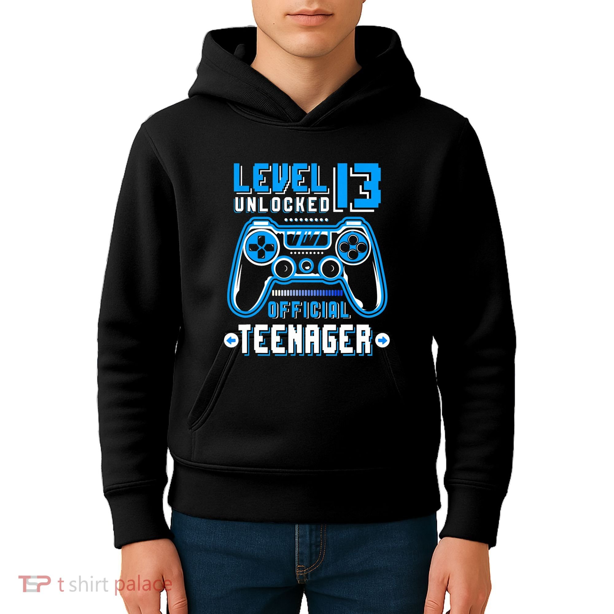 Level 13 Unlocked Teenager Video Game 13th Birthday Kids Hoodie