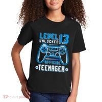 Level 13 Unlocked Teenager Video Game 13th Birthday Kids T-Shirt thumb 2
