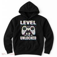 Level 12 Unlocked Boys 12th Birthday 12 Year Old Gamer Hoodie thumb 0