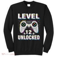 Level 12 Unlocked Boys 12th Birthday 12 Year Old Gamer Sweatshirt thumb 0