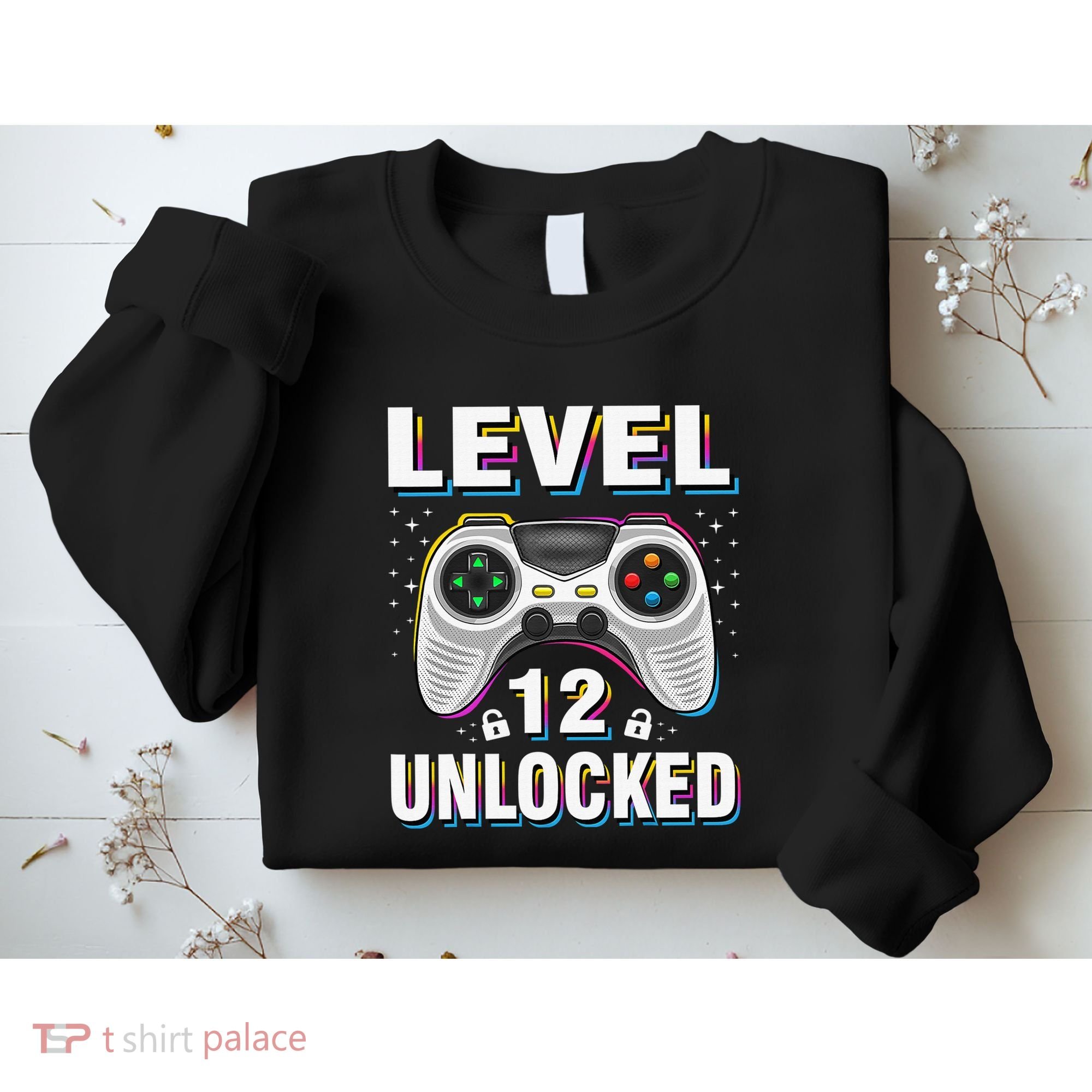 Level 12 Unlocked Boys 12th Birthday 12 Year Old Gamer Sweatshirt