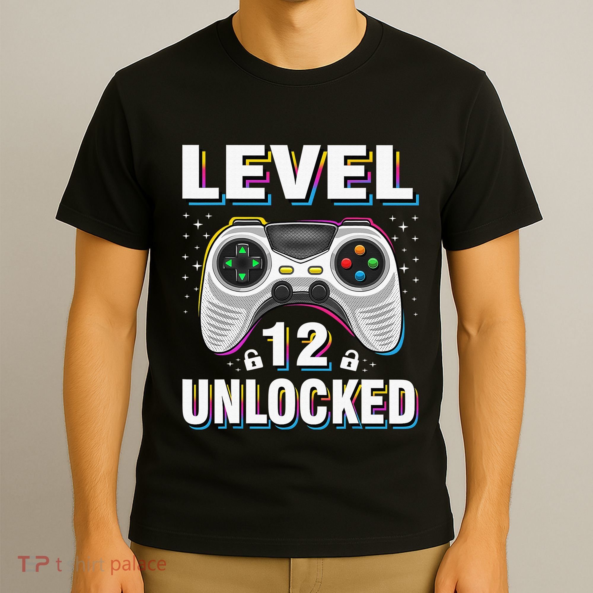 Level 12 Unlocked Boys 12th Birthday 12 Year Old Gamer T-Shirt