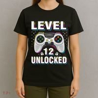 Level 12 Unlocked Boys 12th Birthday 12 Year Old Gamer T-Shirt thumb 4