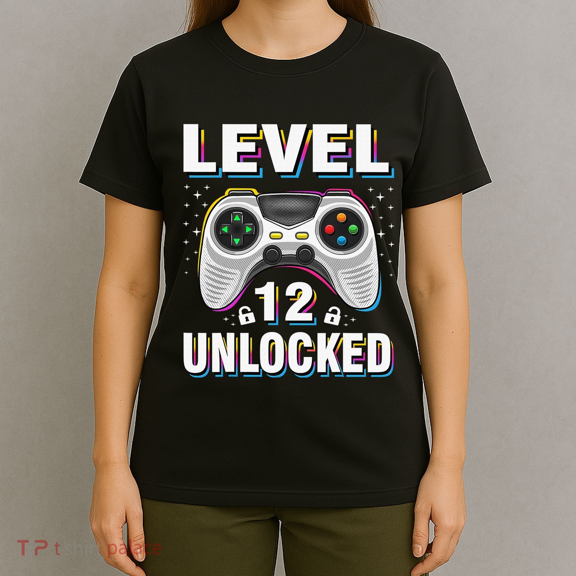 Level 12 Unlocked Boys 12th Birthday 12 Year Old Gamer T-Shirt