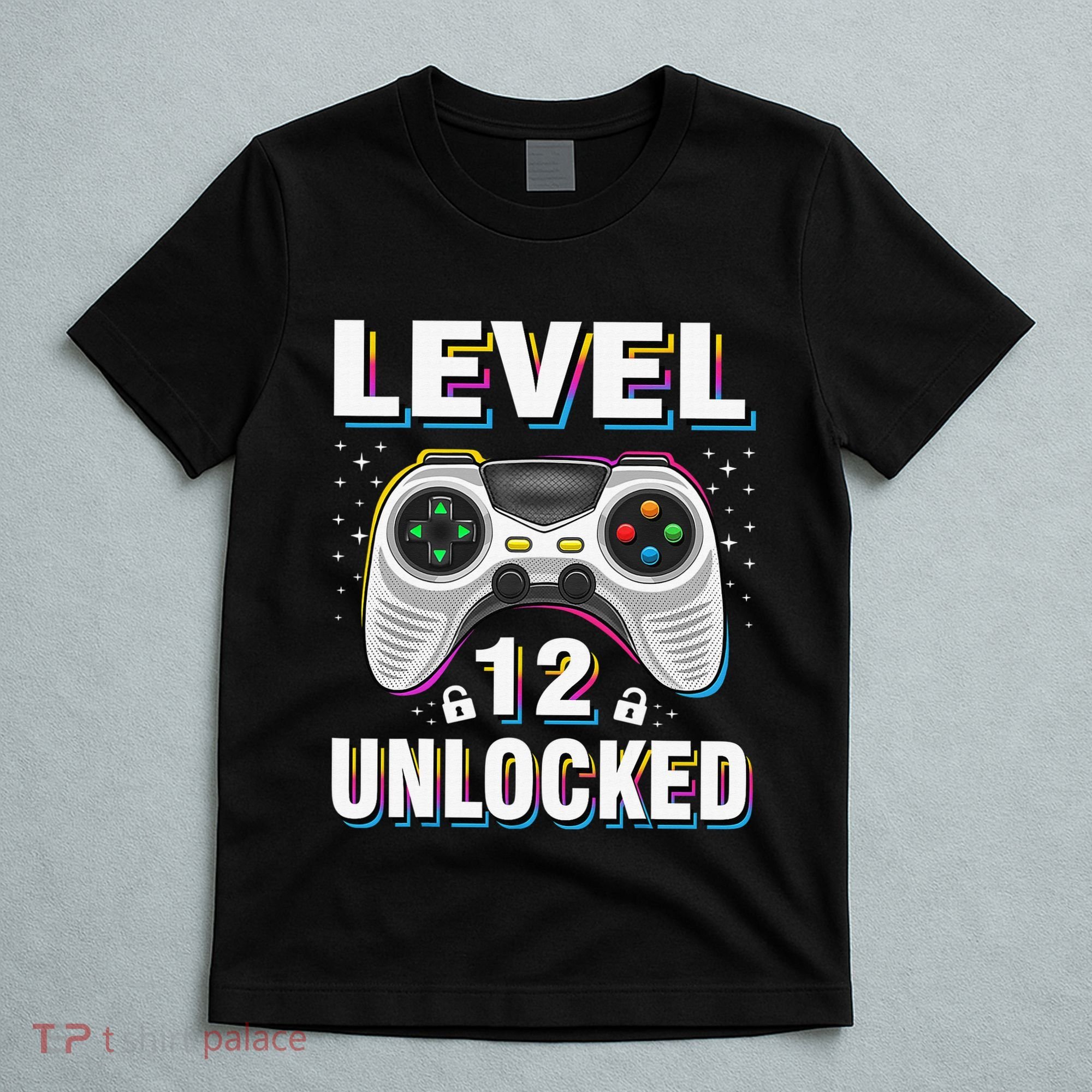 Level 12 Unlocked Boys 12th Birthday 12 Year Old Gamer T-Shirt