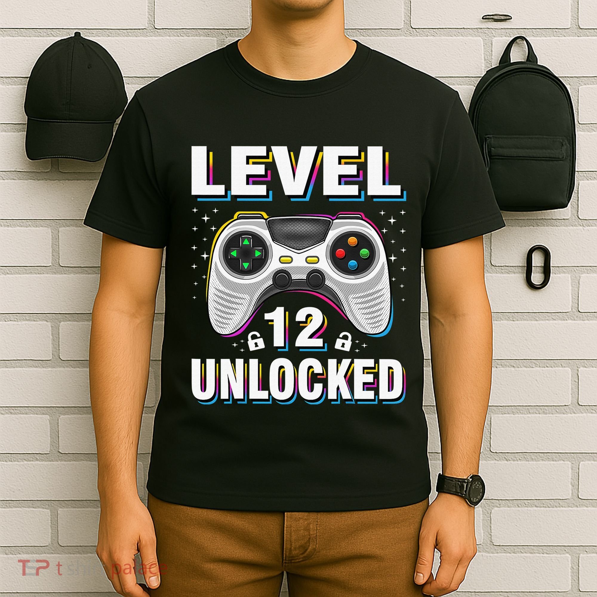 Level 12 Unlocked Boys 12th Birthday 12 Year Old Gamer T-Shirt