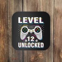 Level 12 Unlocked Boys 12th Birthday 12 Year Old Gamer Coaster thumb 0