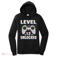 Level 12 Unlocked Boys 12th Birthday 12 Year Old Gamer Women's Hoodie thumb 0