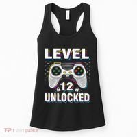 Level 12 Unlocked Boys 12th Birthday 12 Year Old Gamer Women's Tank Top thumb 0