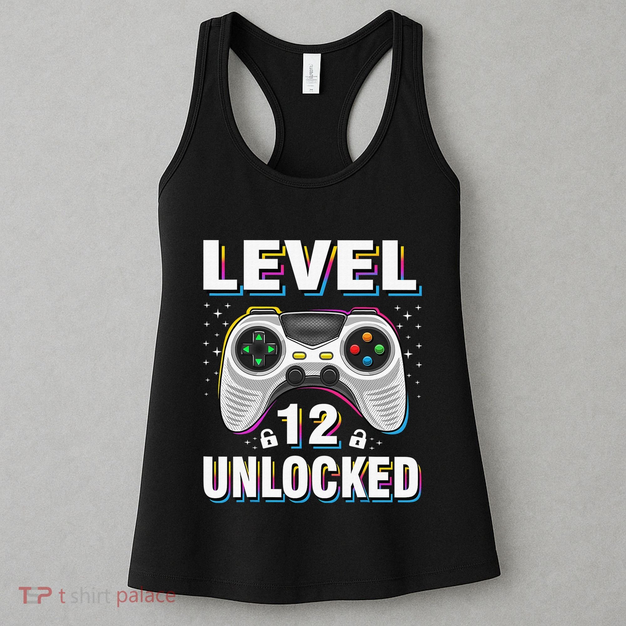 Level 12 Unlocked Boys 12th Birthday 12 Year Old Gamer Women's Tank Top