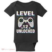 Level 12 Unlocked Boys 12th Birthday 12 Year Old Gamer Baby Bodysuit thumb 0