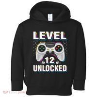 Level 12 Unlocked Boys 12th Birthday 12 Year Old Gamer Toddler Hoodie thumb 0