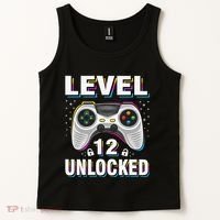 Level 12 Unlocked Boys 12th Birthday 12 Year Old Gamer Tank Top thumb 2