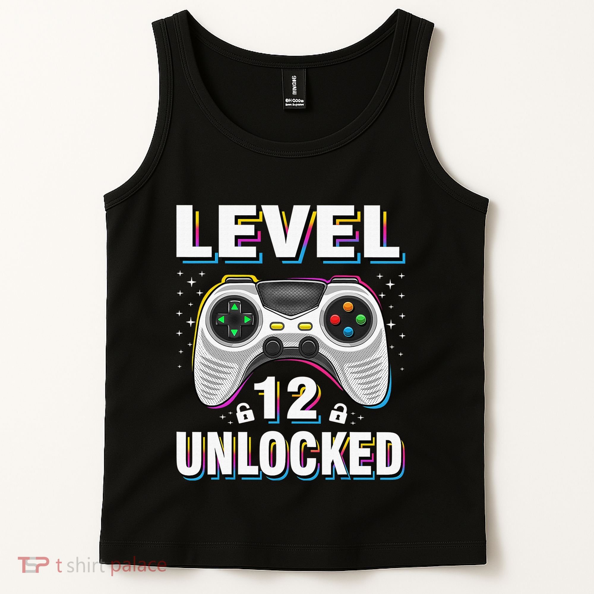 Level 12 Unlocked Boys 12th Birthday 12 Year Old Gamer Tank Top
