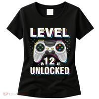 Level 12 Unlocked Boys 12th Birthday 12 Year Old Gamer Women's T-Shirt thumb 0