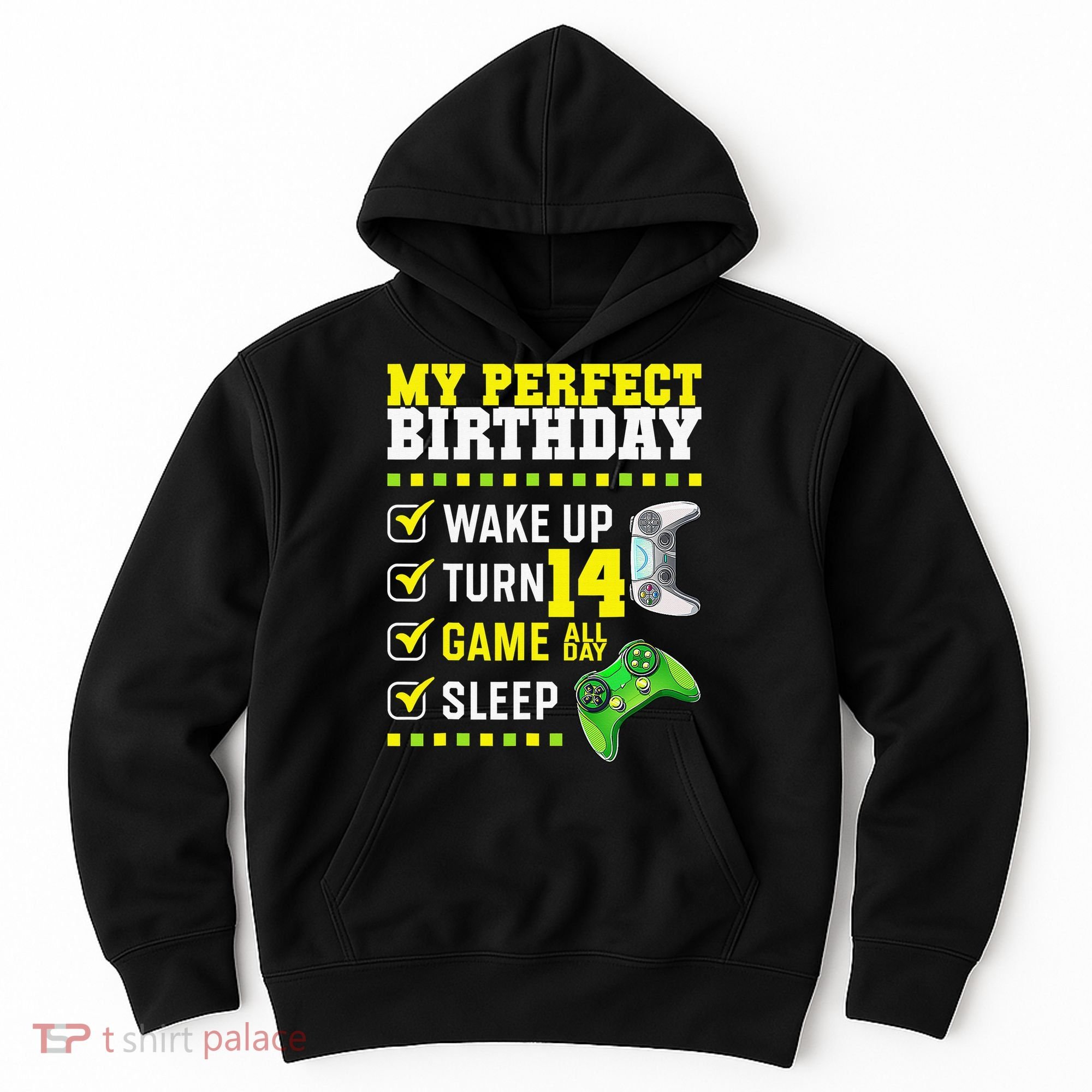 Level 14 Unlocked Boys 14th Birthday 14 Year Old Gamer Hoodie