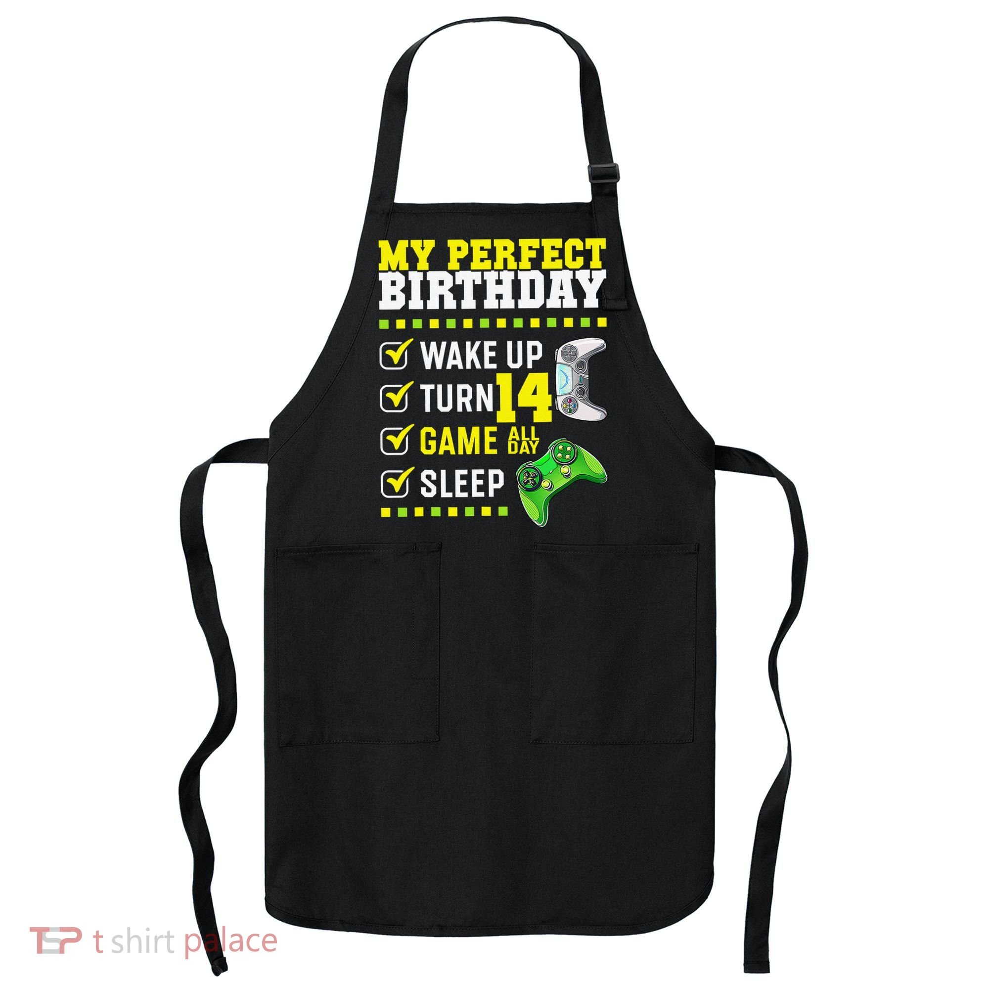 Level 14 Unlocked Boys 14th Birthday 14 Year Old Gamer Apron