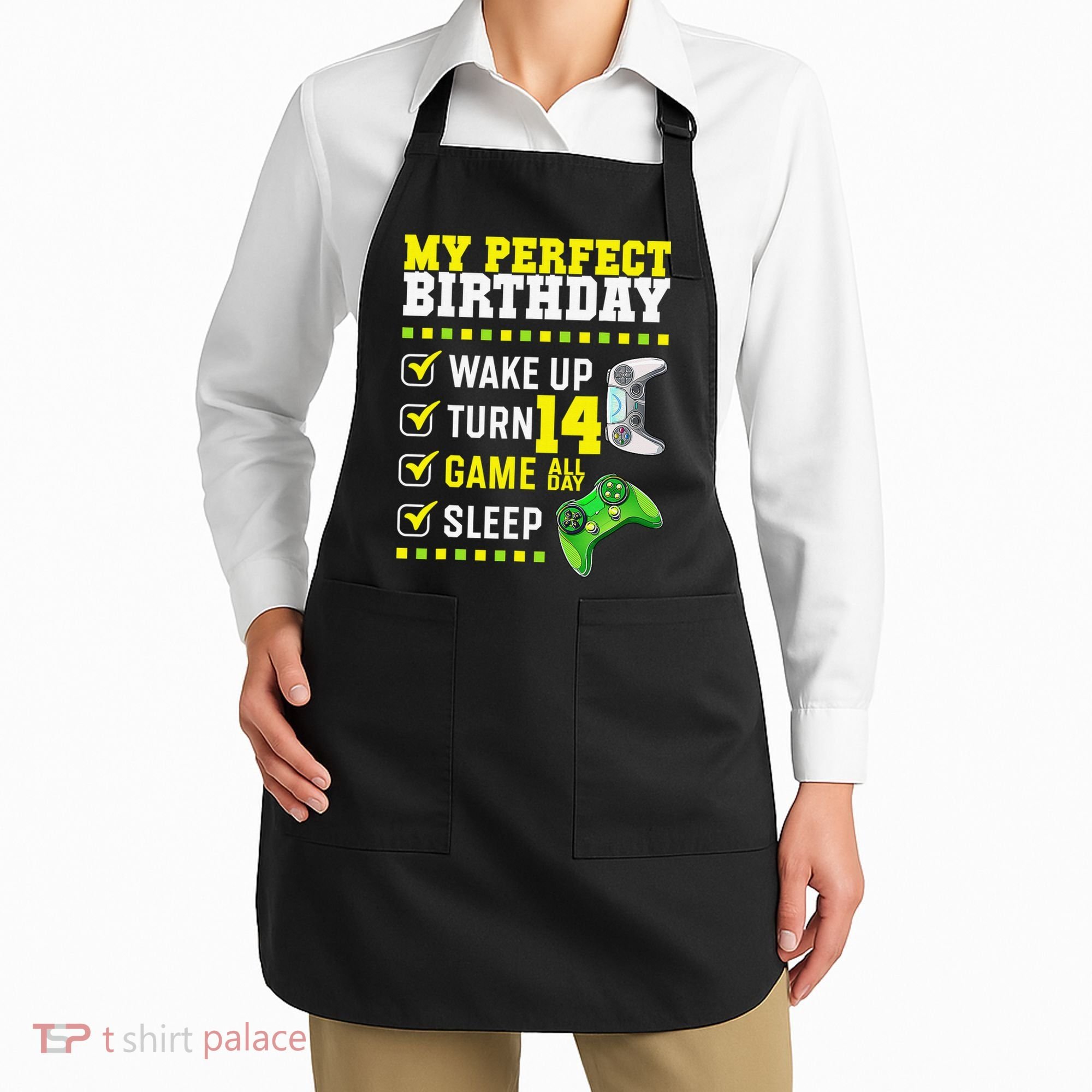 Level 14 Unlocked Boys 14th Birthday 14 Year Old Gamer Apron