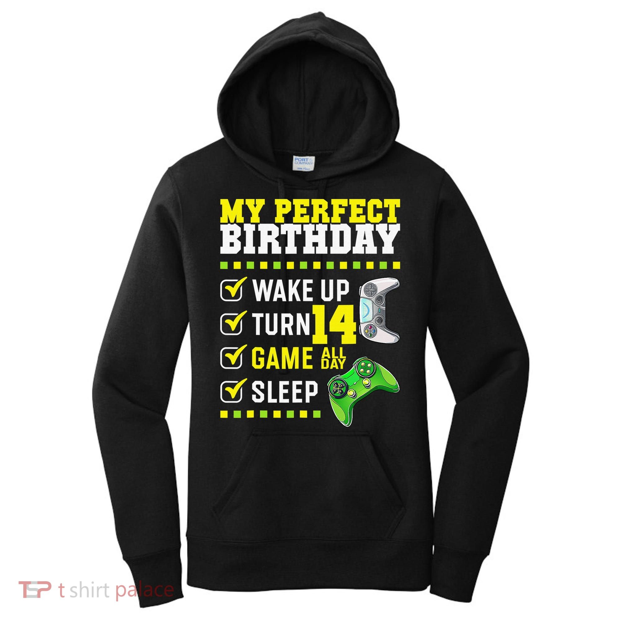 Level 14 Unlocked Boys 14th Birthday 14 Year Old Gamer Women's Hoodie