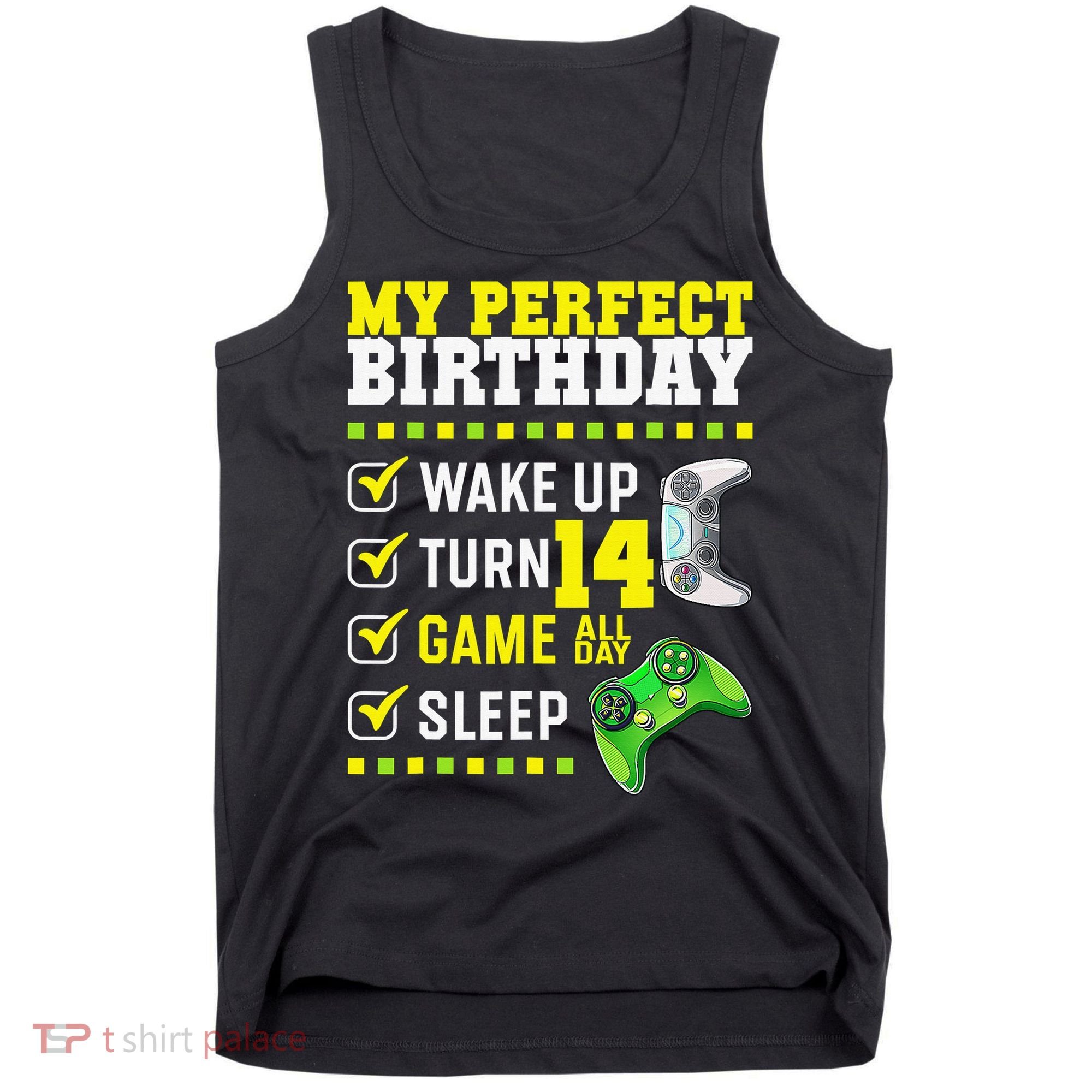 Level 14 Unlocked Boys 14th Birthday 14 Year Old Gamer Tank Top