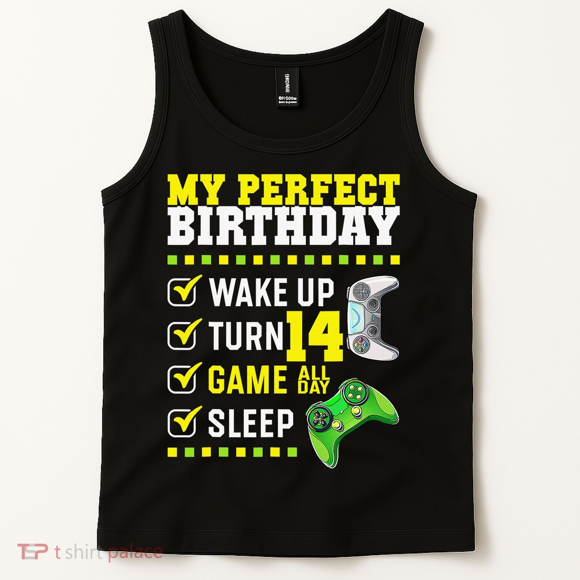 Level 14 Unlocked Boys 14th Birthday 14 Year Old Gamer Tank Top