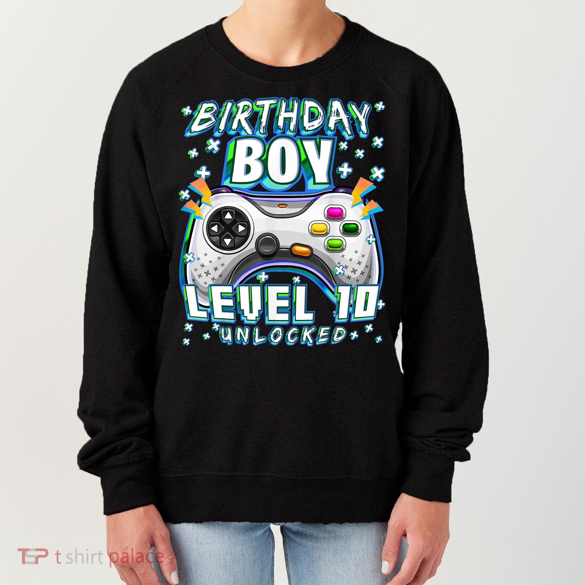 Level 10 Unlocked Video Game 10th Birthday Gamer Boys TShirt Women's Sweatshirt