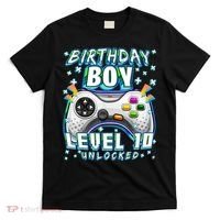 Level 10 Unlocked Video Game 10th Birthday Gamer Boys TShirt T-Shirt thumb 0