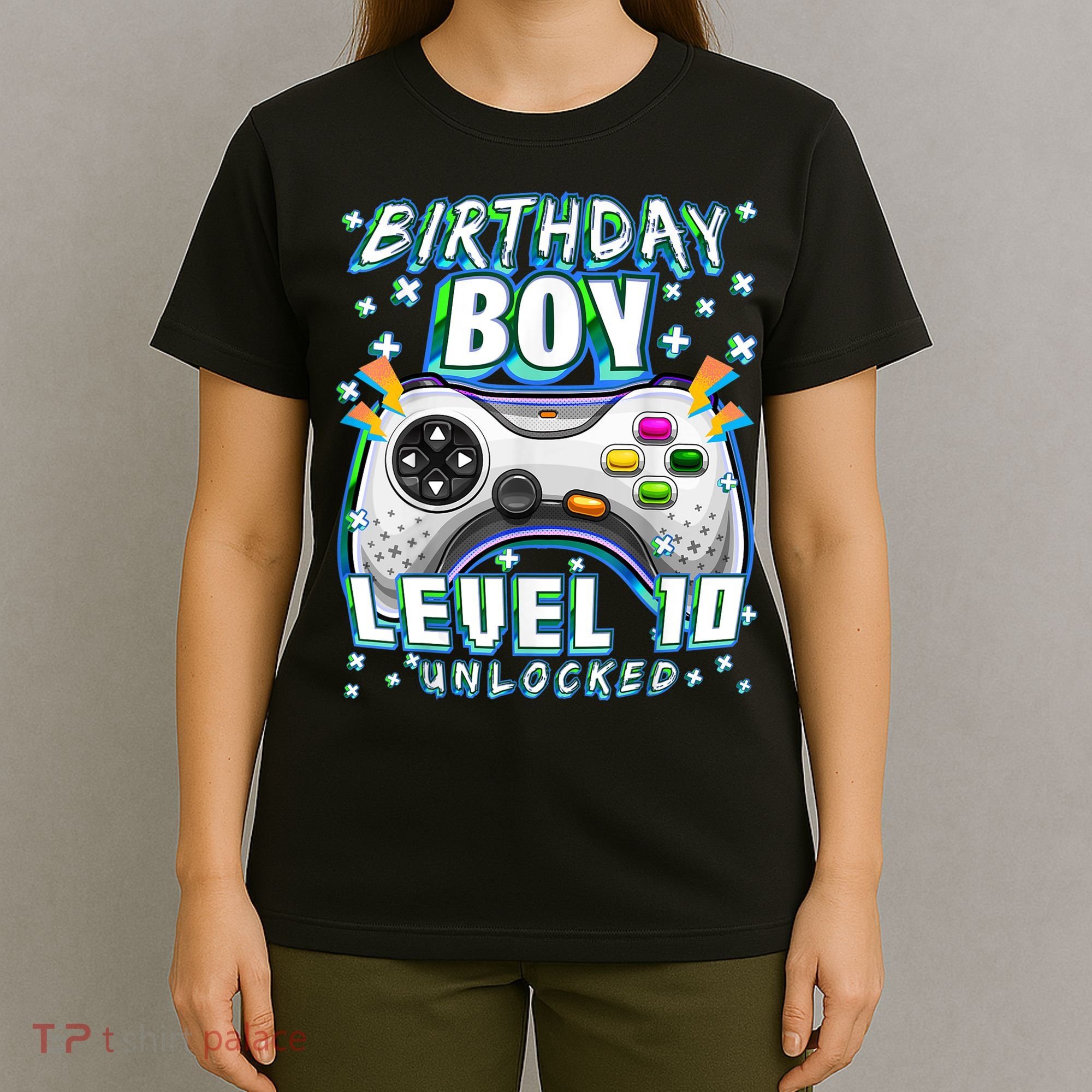 Level 10 Unlocked Video Game 10th Birthday Gamer Boys TShirt T-Shirt
