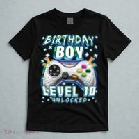 Level 10 Unlocked Video Game 10th Birthday Gamer Boys TShirt T-Shirt thumb 5