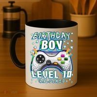 Level 10 Unlocked Video Game 10th Birthday Gamer Boys TShirt Coffee Mug thumb 4