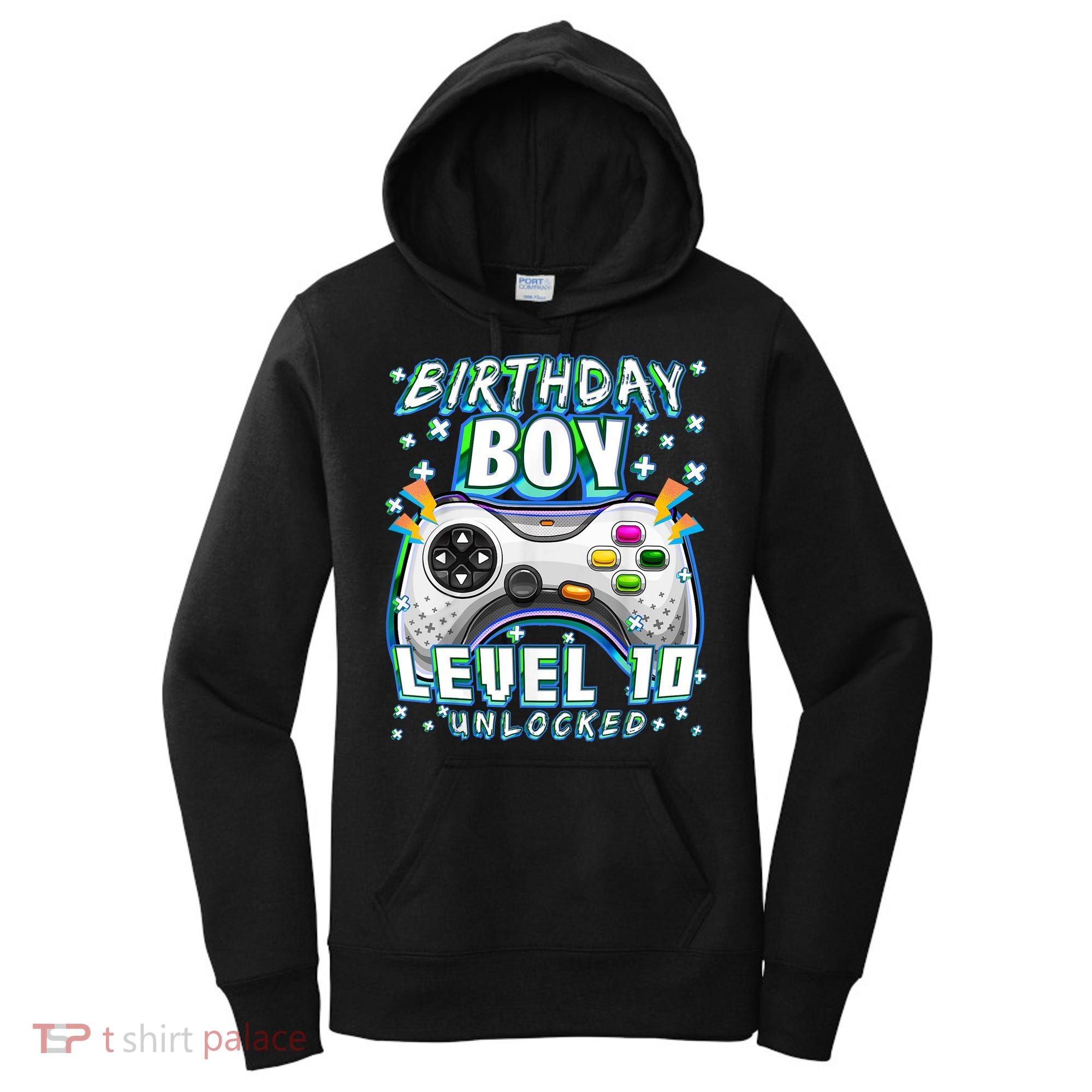 Level 10 Unlocked Video Game 10th Birthday Gamer Boys TShirt Women's Hoodie
