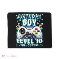 Level 10 Unlocked Video Game 10th Birthday Gamer Boys TShirt Mousepad thumb 0