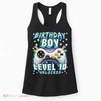 Level 10 Unlocked Video Game 10th Birthday Gamer Boys TShirt Women's Tank Top thumb 0