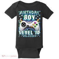 Level 10 Unlocked Video Game 10th Birthday Gamer Boys TShirt Baby Bodysuit thumb 0