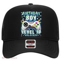 Level 10 Unlocked Video Game 10th Birthday Gamer Boys TShirt Hat thumb 0