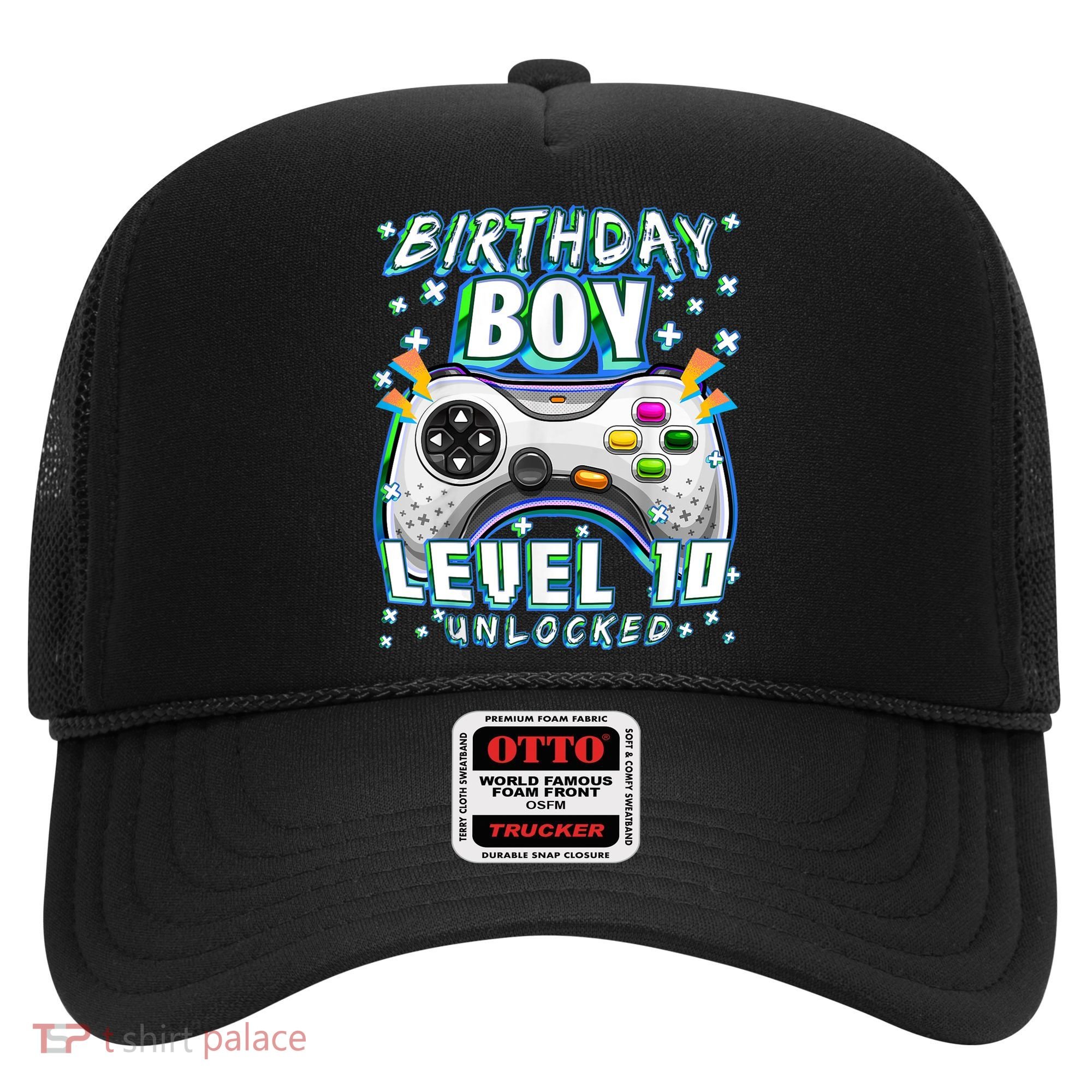 Level 10 Unlocked Video Game 10th Birthday Gamer Boys TShirt Hat