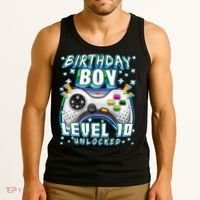 Level 10 Unlocked Video Game 10th Birthday Gamer Boys TShirt Tank Top thumb 3