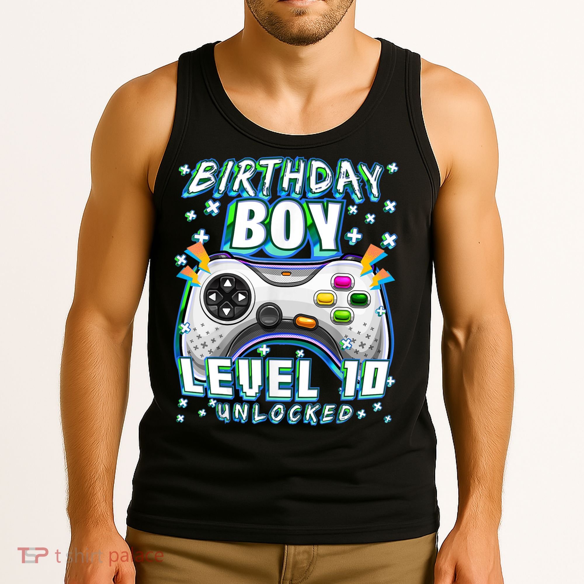 Level 10 Unlocked Video Game 10th Birthday Gamer Boys TShirt Tank Top