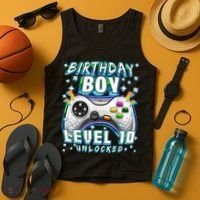Level 10 Unlocked Video Game 10th Birthday Gamer Boys TShirt Tank Top thumb 4